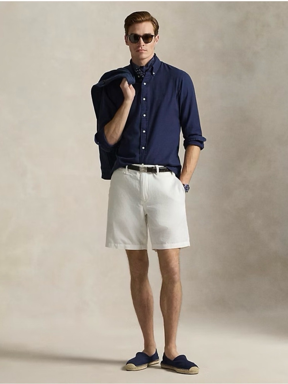 Polo Ralph Lauren Linen Cotton Blend Straight Fit Shorts